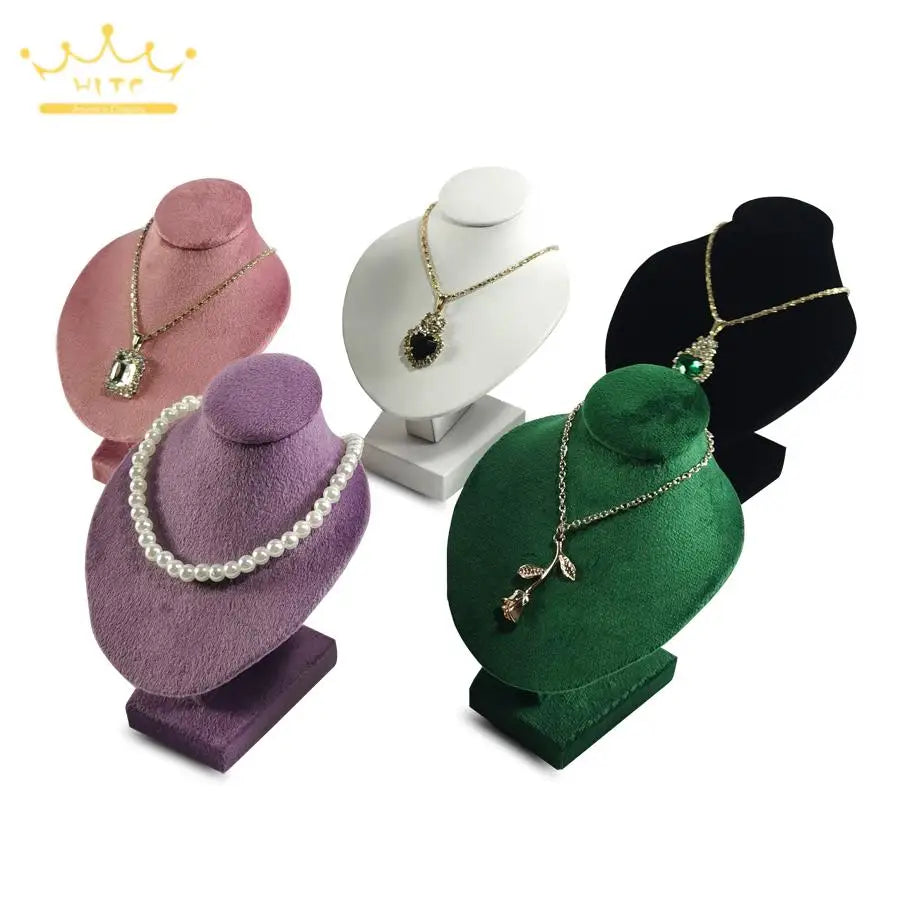 Mini Jewelry Display Stand Necklace Organizer High Quality Velvet Jewelry Rack Small Necklace Display Portrait Mannequin