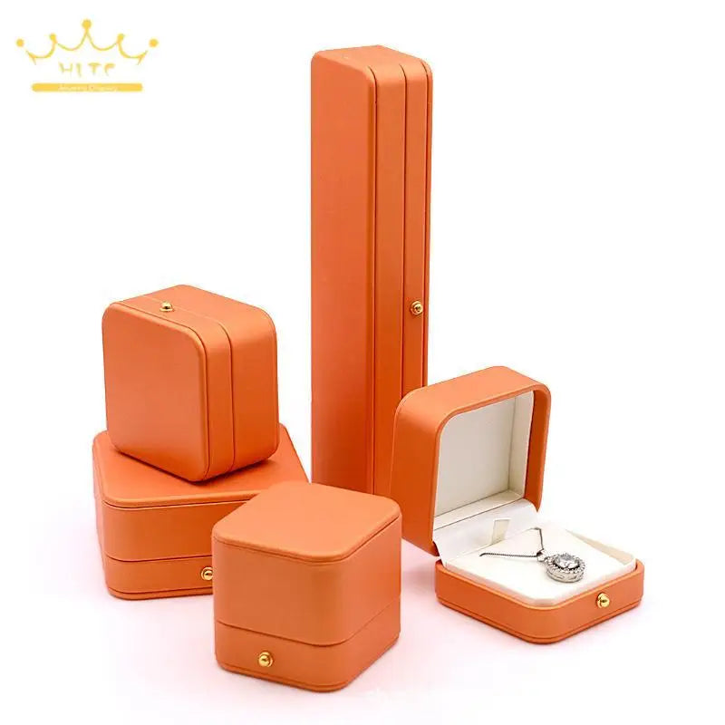 High Quality Pu Leather Jewelry Packaging Gift Box Proposal Ring Box Brooch Earring Display Box Necklace Collection Box