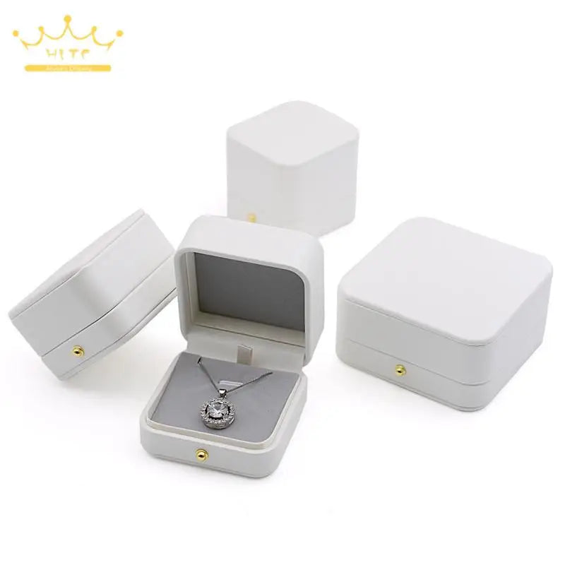 High Quality Pu Leather Jewelry Packaging Gift Box Proposal Ring Box Brooch Earring Display Box Necklace Collection Box