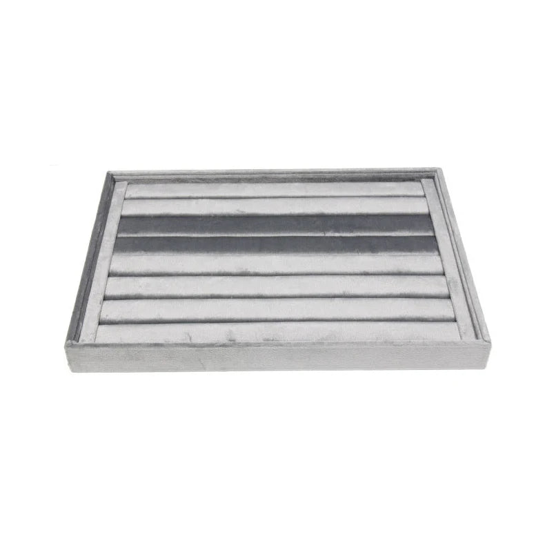 Dark Gray Velvet Tray for Jewelry Ring Bracelet Necklace Storage Organizer Earrings Pendant Holder Jewelry Packaging Trays