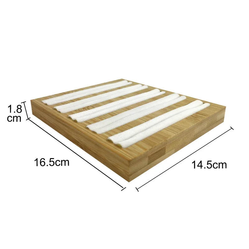 Natural Wood Square Earrings Rings Display Tray Jewelry Storage Plate Store Exhibitors Counter Showcase Props