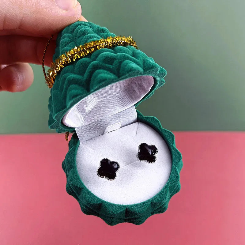 Christmas Gift Packaging Box Paper Jewelry Bag with Raffia Filler Wedding Party Necklace Ring Earring Small Accessory Gift Box