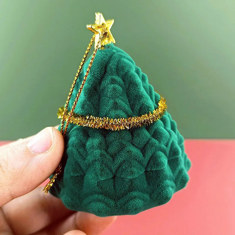 Christmas Gift Packaging Box Paper Jewelry Bag with Raffia Filler Wedding Party Necklace Ring Earring Small Accessory Gift Box