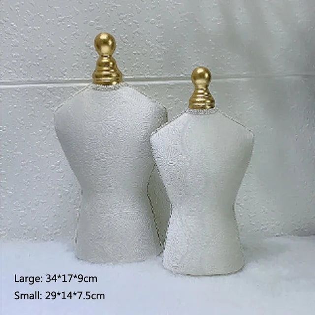 Jewelry Store Window Jewelry Display Case Fashion White Flannelette Head Jewelry Display Rack Ring Necklace Display Rack