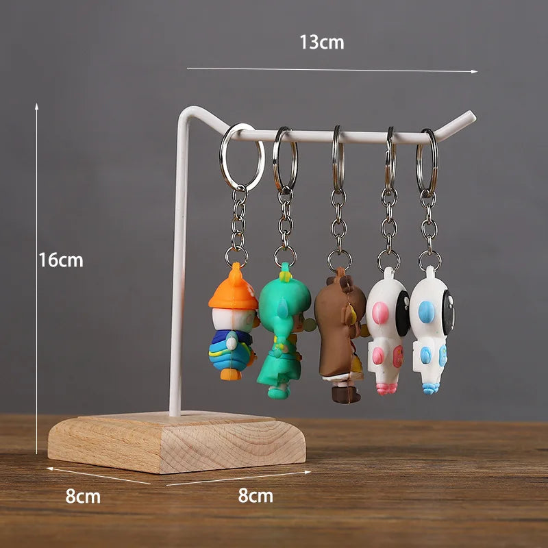 Bracelet Earring Display Holder with Wood Base Earrings Cardboard Storage Rack Jewelry Organizer Key Chain Bracelet Fram