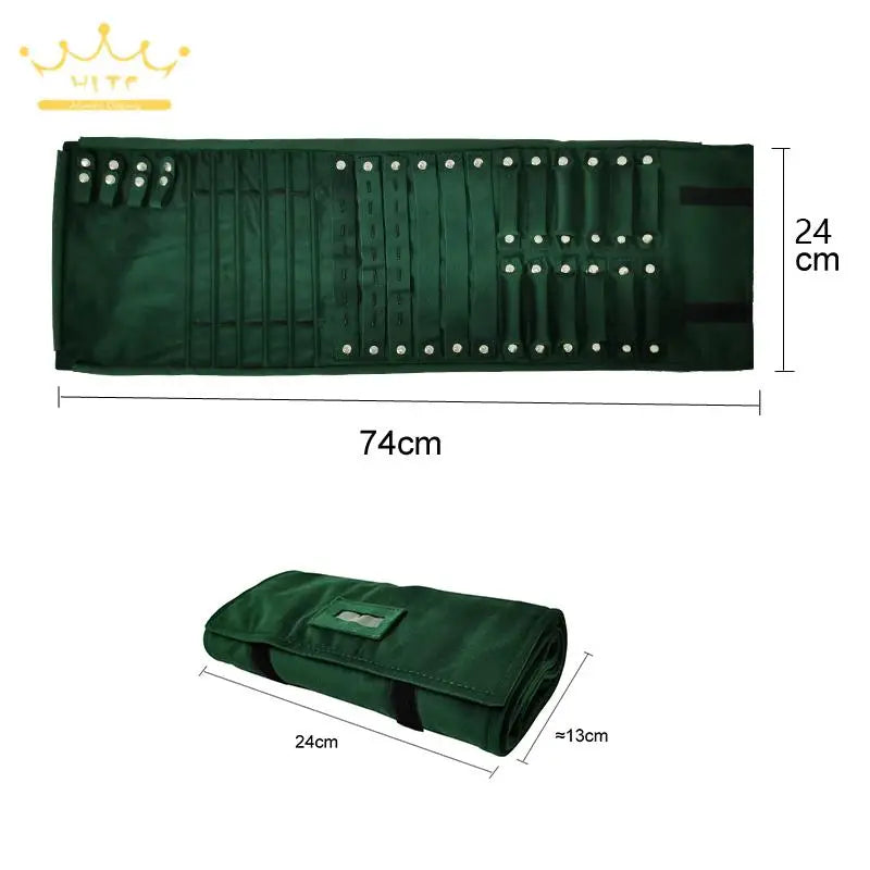 Dark Green Jewelry Velvet Bag Exhibitor Set Jewelry Storage Case Wrist Watch Necklace Display Holder Rings Pendants Packaging