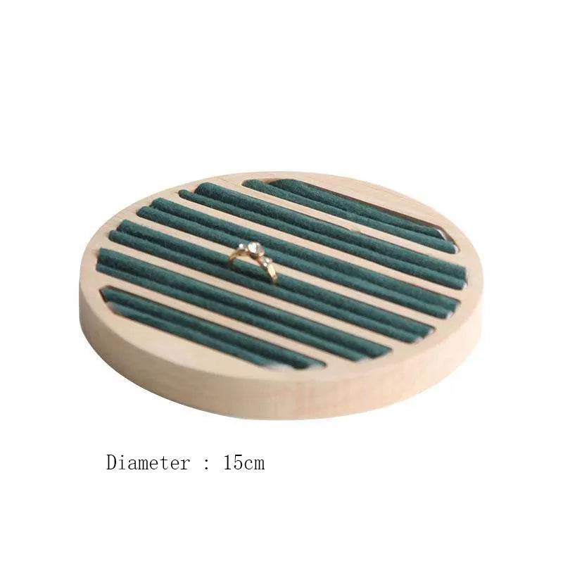 Wood Round Earrings Ring Display Tray for Jewelry Store 92 Solts Ring Storage Plat Personal Jewelry Holder Organizer