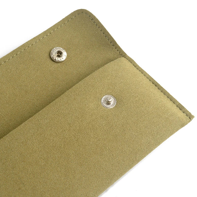 Creative Grass Green Necklace Storage Bag Microfiber Portable Bracelet Snap Collection Bag Jewelry Storage Bag