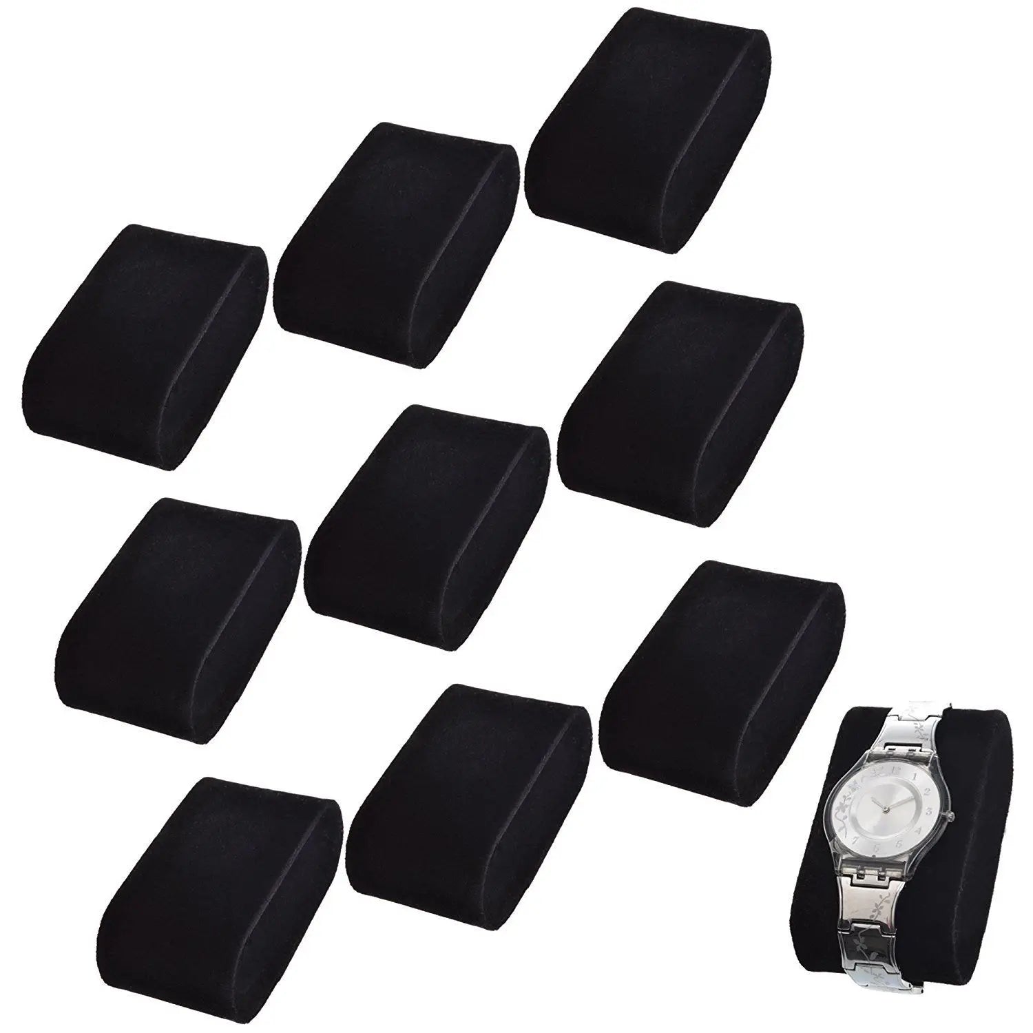 10PCS Wholesale Durable Portable Watch Pillows Display for Wristwatch Bracelet Display Pad Storage Box Velvet Stand Cushion