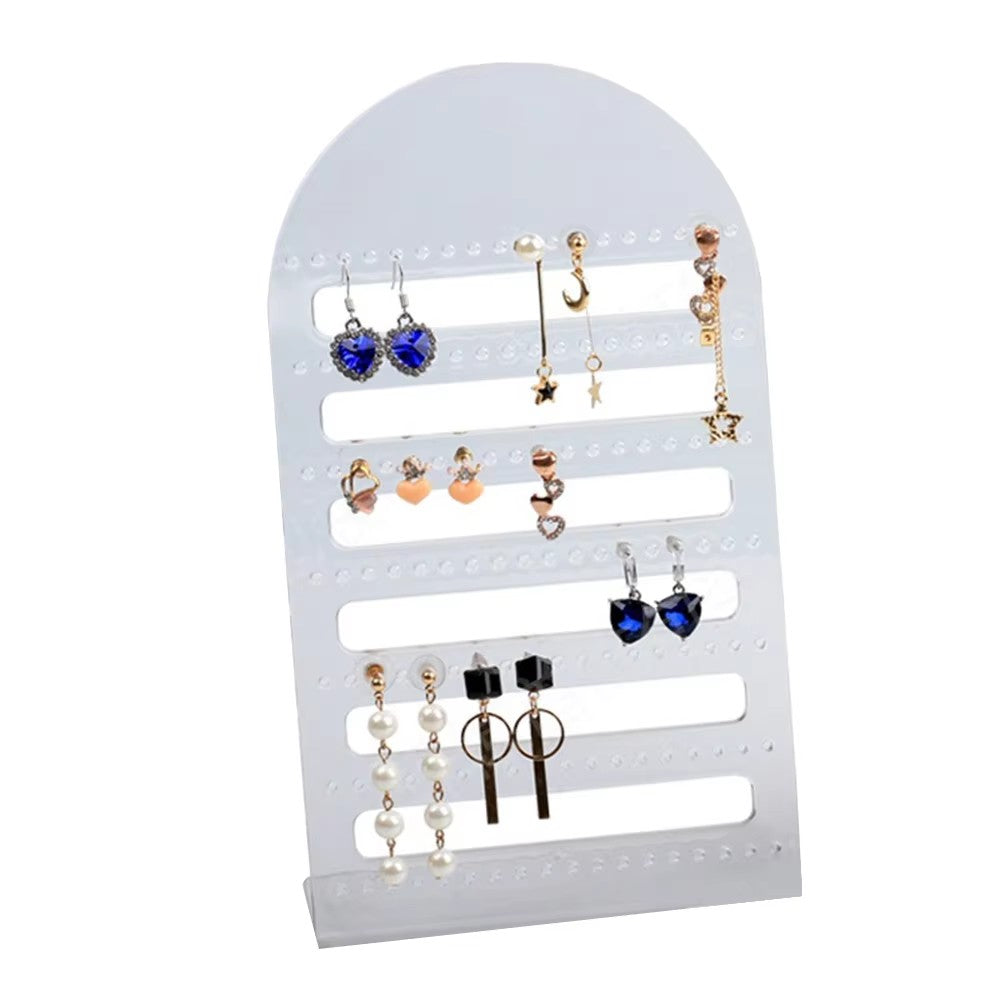 126 Holes Jewelry Earrings Display Holder Acrylic Stud Earrings Organizer Showcase Prop Black White 9.25*5.31*2.17Inch 2pcs/lot