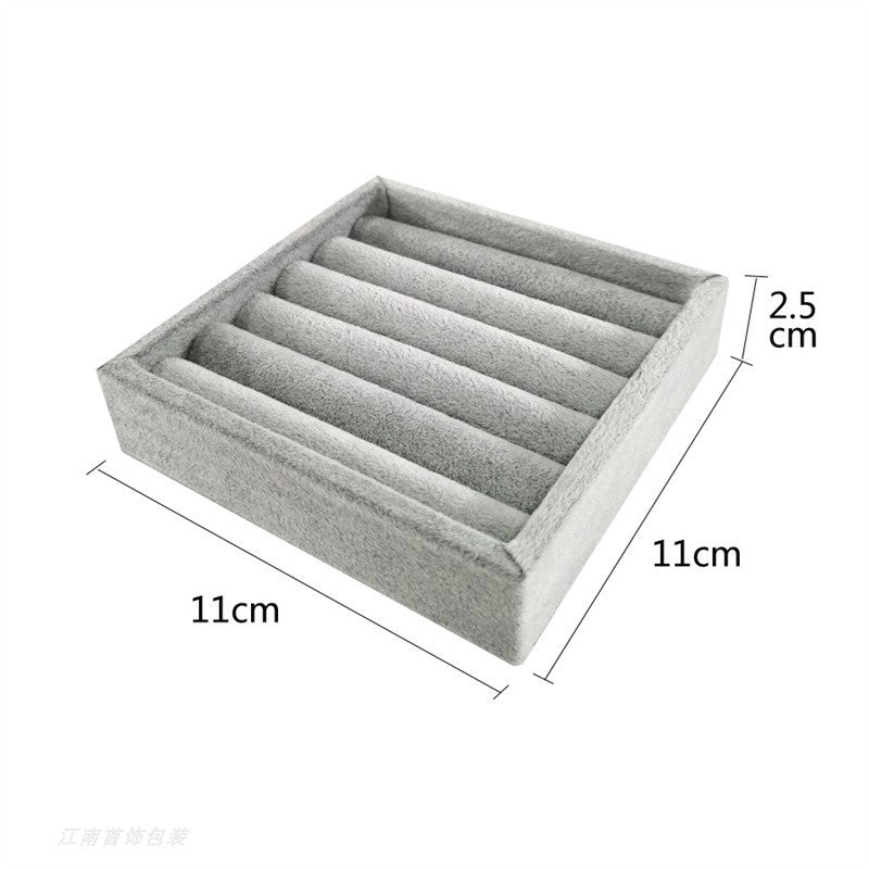 Luxury Velvet Jewelry Tray 11*11*2.5CM Storage Ring Organizer Box Ring Dispaly Holder Tray Ideal for Jewelry Presentation
