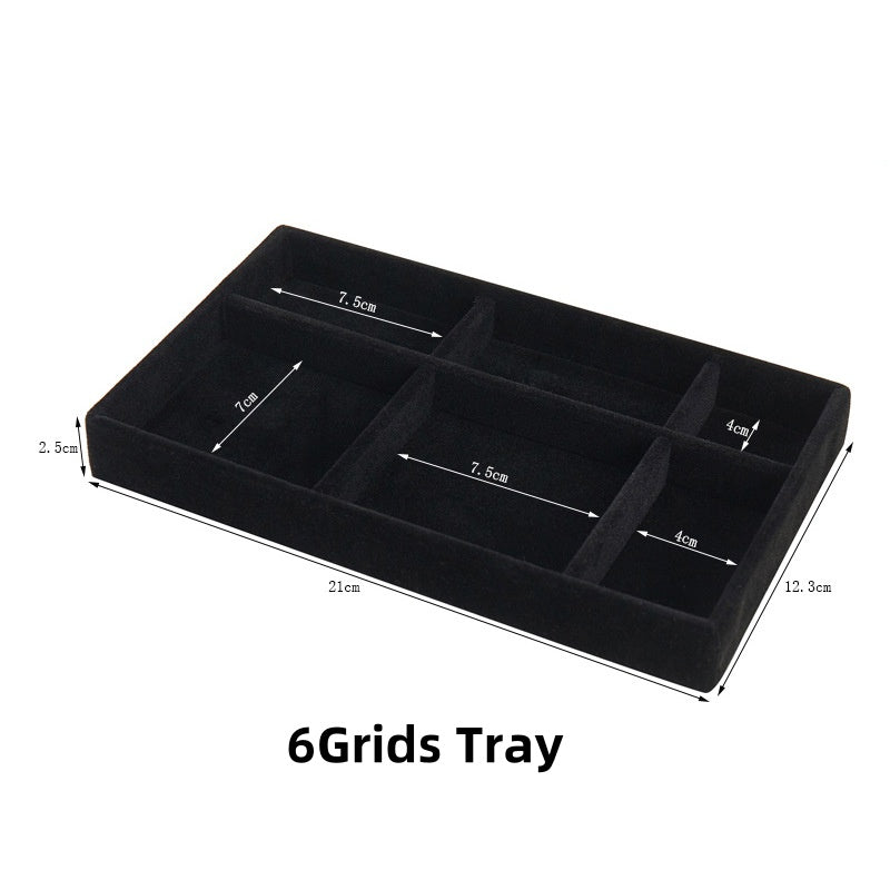 21*12.3*2.5CM Portable Jewelry Display Tray Black Velvet Storage Earrings Pendants Ring Organizer Tray Jewelry Holder Show Prop