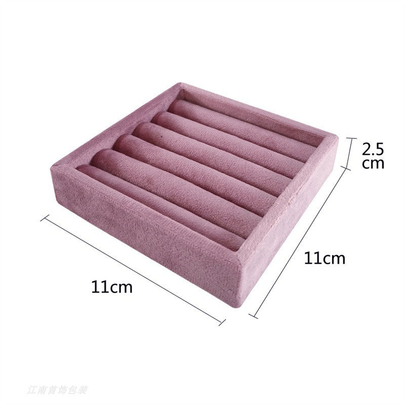 Luxury Velvet Jewelry Tray 11*11*2.5CM Storage Ring Organizer Box Ring Dispaly Holder Tray Ideal for Jewelry Presentation