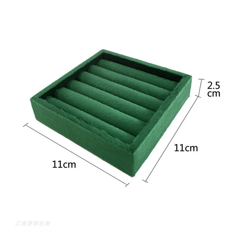 Luxury Velvet Jewelry Tray 11*11*2.5CM Storage Ring Organizer Box Ring Dispaly Holder Tray Ideal for Jewelry Presentation