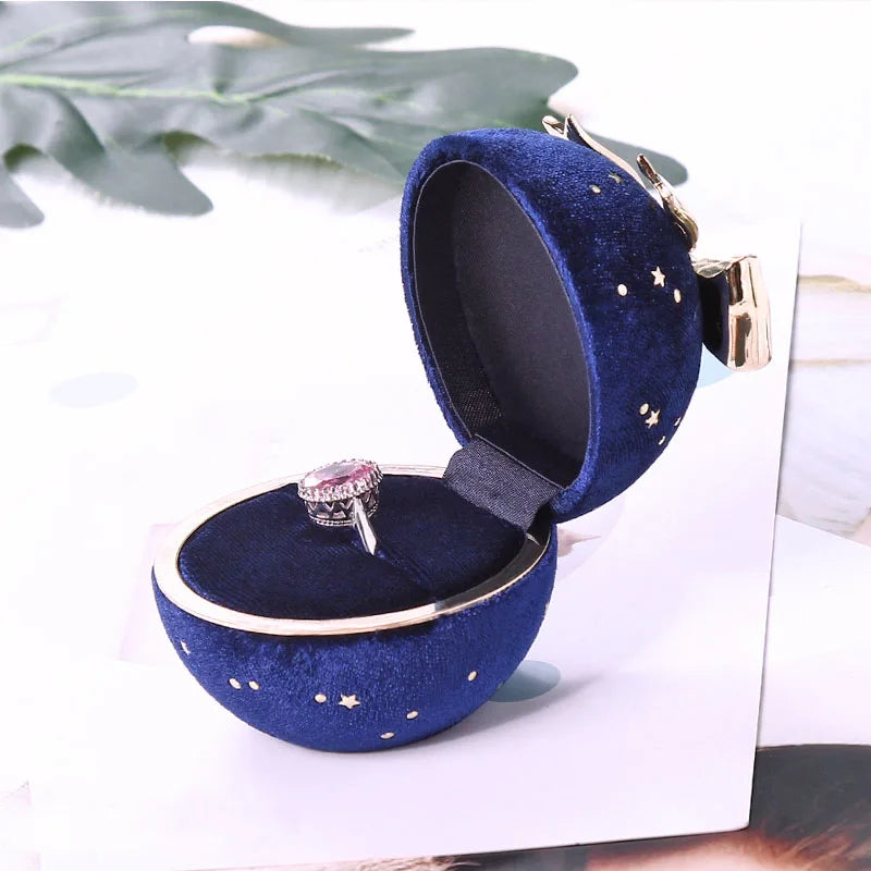 Latest product Round Jewelry Box Creative Velvet Bow Ring Box Jewelry Boxes jewelry Packaging For Ring Earring Pendant Organizer