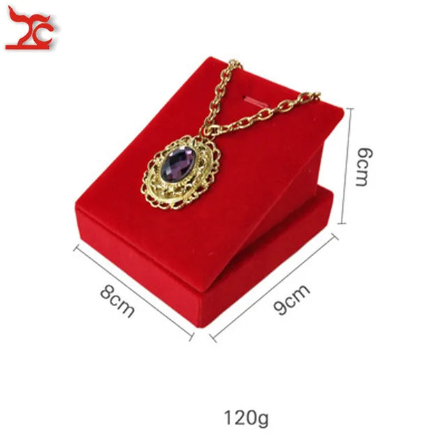 Quality Jewelry Organizer Pendant Display Stand Holder Show Decorate Retail Premium Red Velvet Counter Showcase Storage Of Jewelry