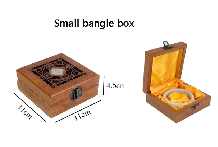 Wood Ring Bangle Storage Case Jewelry Store Packaging Gift Box Pendant Necklace Jewelry Box Holder Organizer with Hollow Lid