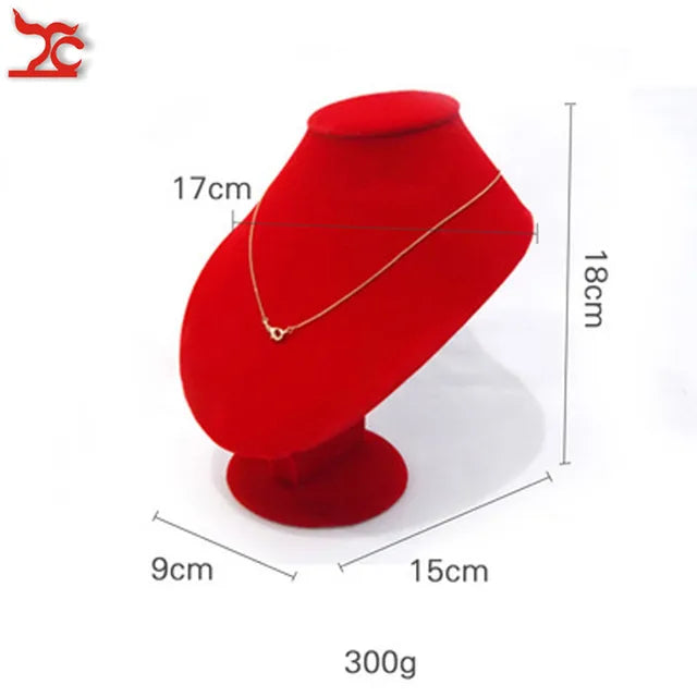 Quality Jewelry Organizer Pendant Display Stand Holder Show Decorate Retail Premium Red Velvet Counter Showcase Storage Of Jewelry