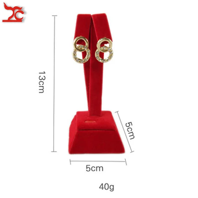 Quality Jewelry Organizer Pendant Display Stand Holder Show Decorate Retail Premium Red Velvet Counter Showcase Storage Of Jewelry