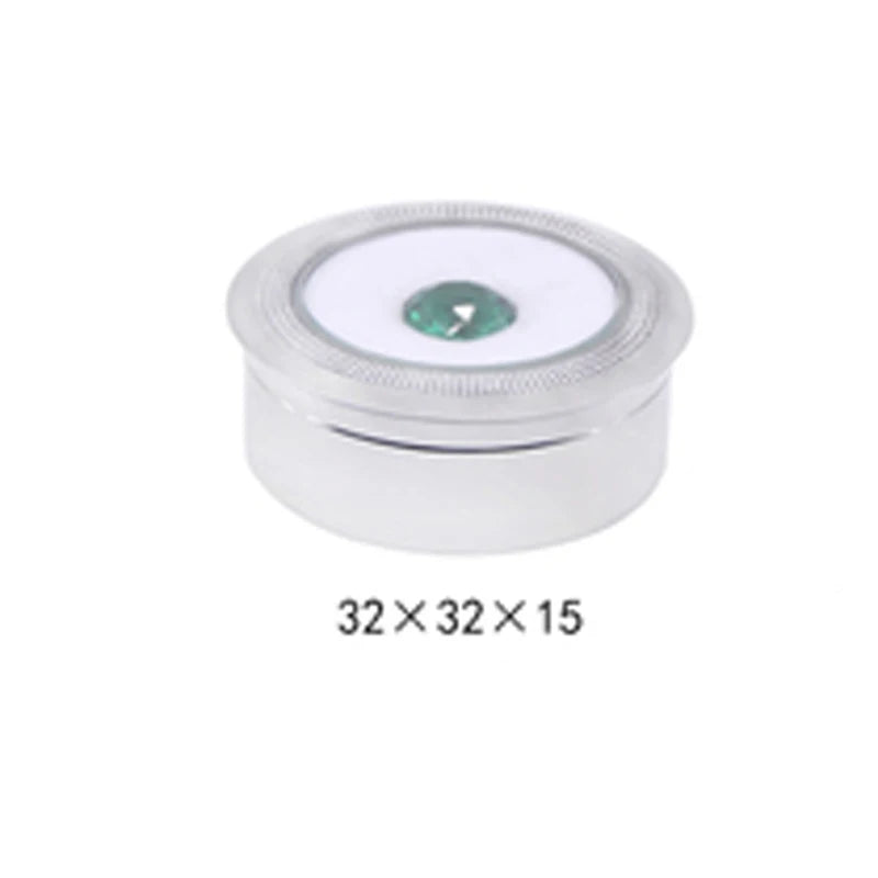 Wholesale 60Pcs/lot Sliver Metal Round Bare Stone Storage Case Black and White Double-Sided Sponge Inside Diamond Display Box