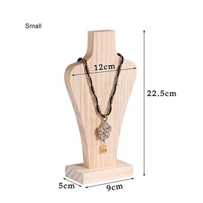 1Piece Natural Wood Mannequin Bust for Fashion Earrings Necklace Shop Window Jewelry Display Rack Stand Organizer Holder