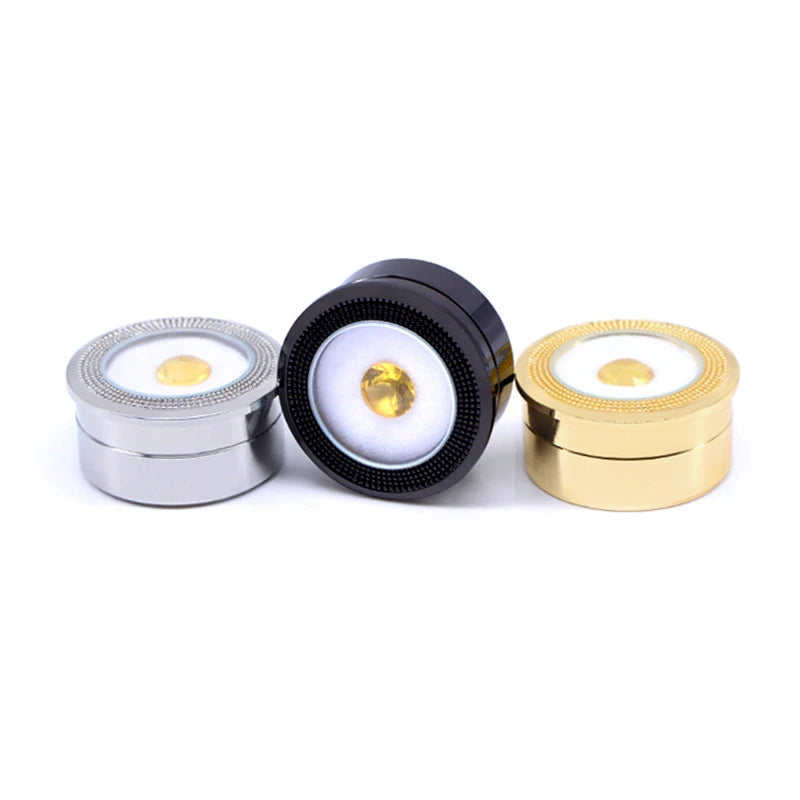Wholesale 60Pcs/lot Sliver Metal Round Bare Stone Storage Case Black and White Double-Sided Sponge Inside Diamond Display Box