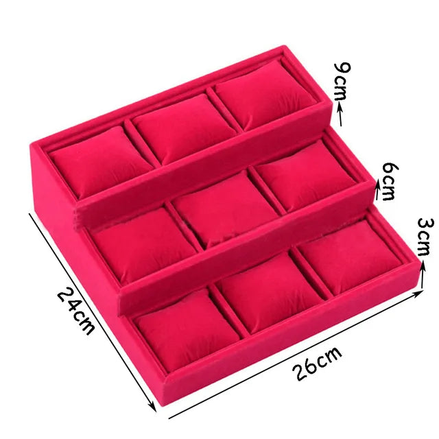 Quality Jewelry Organizer Pendant Display Stand Holder Show Decorate Retail Premium Red Velvet Counter Showcase Storage Of Jewelry