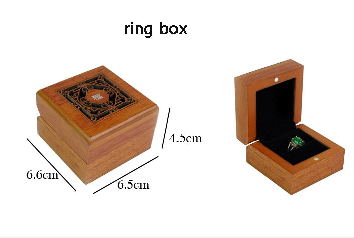 Wood Ring Bangle Storage Case Jewelry Store Packaging Gift Box Pendant Necklace Jewelry Box Holder Organizer with Hollow Lid