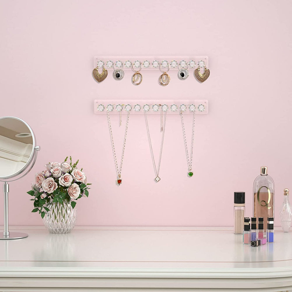 Arcylic Adhesive Paste Wall Hanging Storage Jewelry Hooks Home Display Organizer Earring Ring Necklace Hanger Holder Stand