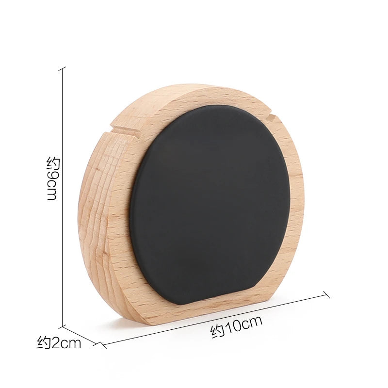 Round Delicate Wooden Pu Leather Display Stand Fashion Necklace Pendant Jewelry Organizer Holder