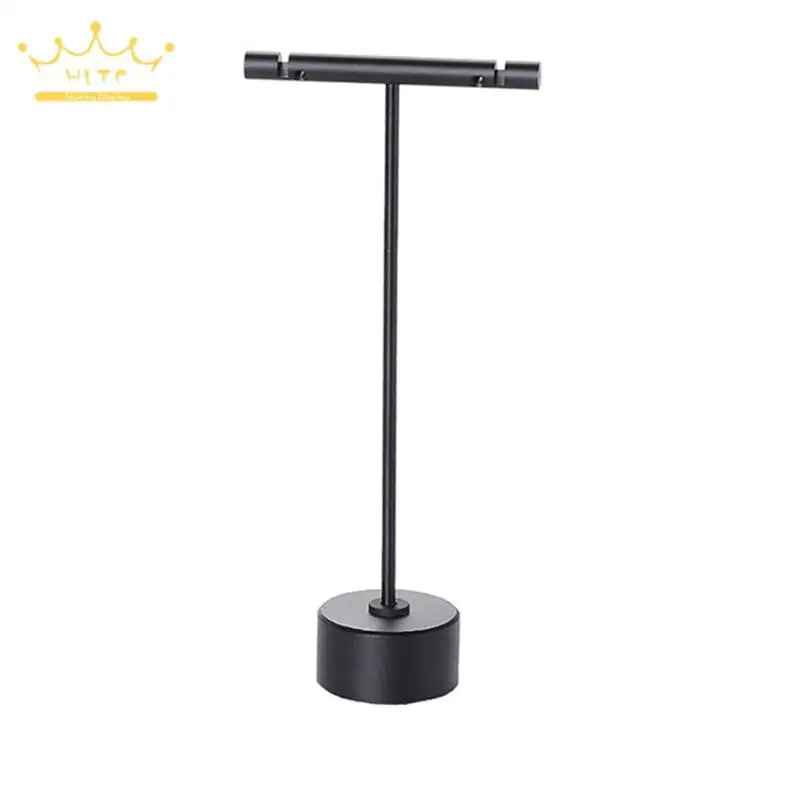 T Stand Display Earrings Ornament Holder Rack Ear Stud Hanger Stand Organizer Round Base