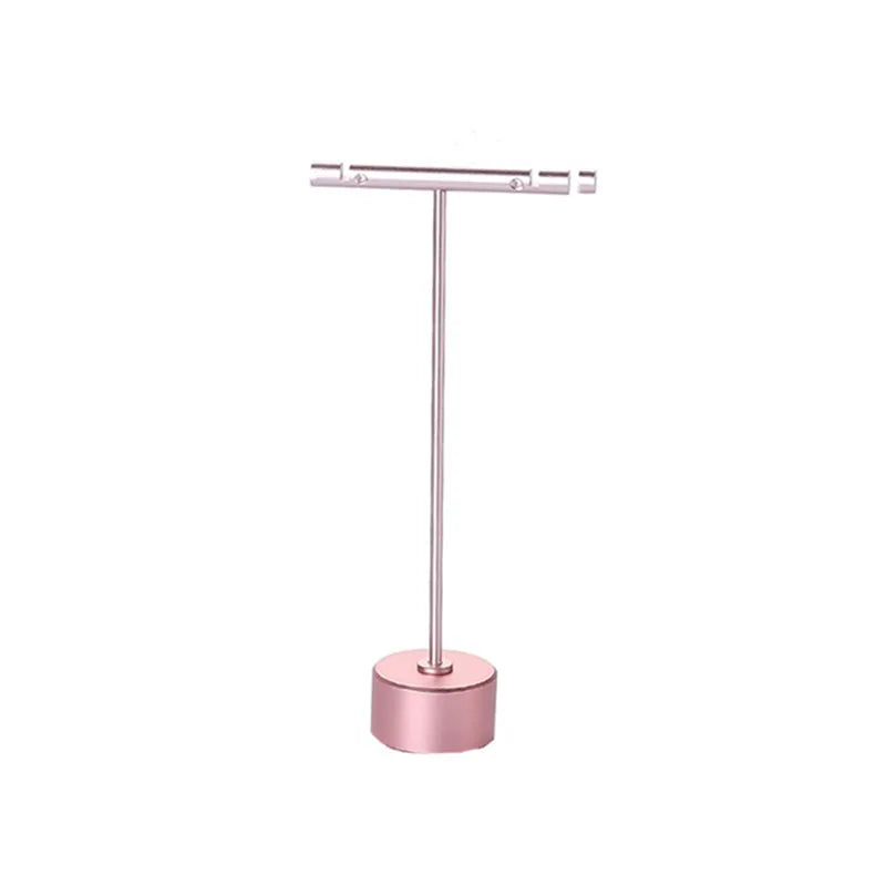 T Stand Display Earrings Ornament Holder Rack Ear Stud Hanger Stand Organizer Round Base