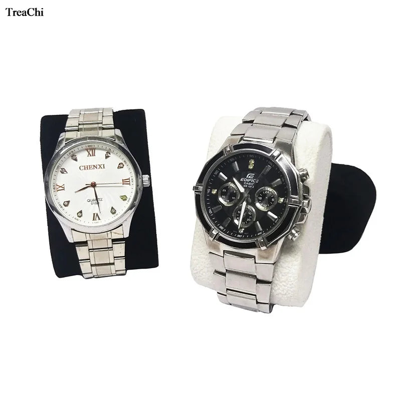 New Watch Jewelry Storage Pillow Holder PU Bangle Chain Organizer Velvet Pendant Anklet Pillow Cushion Stand Showcase