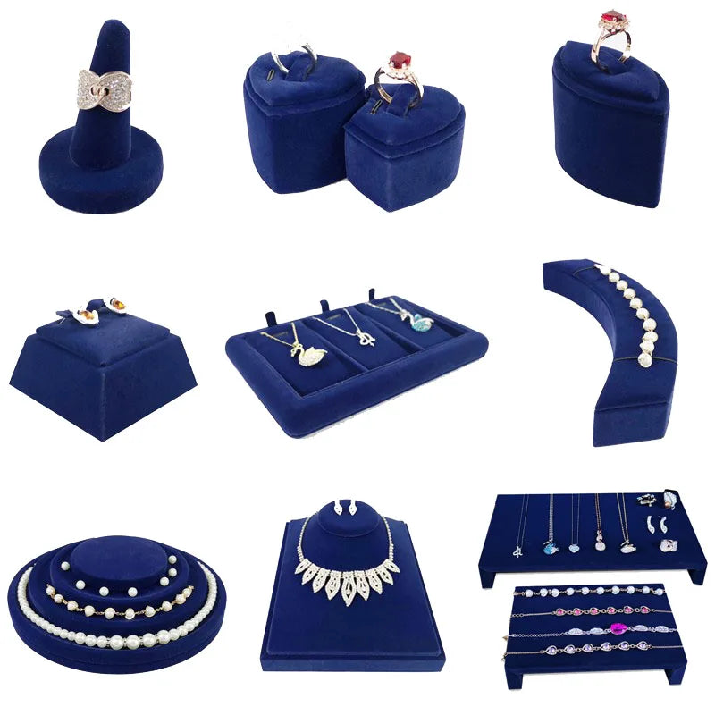 Elegant Jewelry Display Holder Velvet Pear Necklace Showcase Ring Earring  Jewelry Organizer Diamond Jewelry Counter Stand Tray