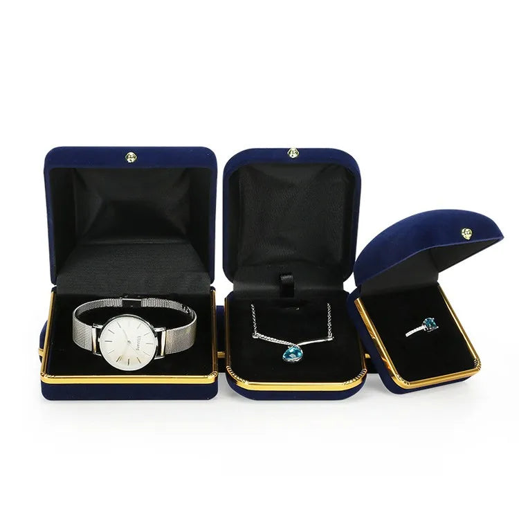 New Jewelry Storage Box Necklace Ring Display Box Earrings Bracelet Storage Box Phnom Penh Flannel Storage Box Gift Box