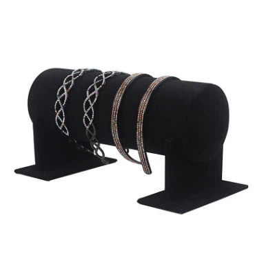 Black Velvet Series Jewelry Organizer Holder Wooden Jewellery Necklace Stand Bangle Earring Watch T Bar Storage Showcase