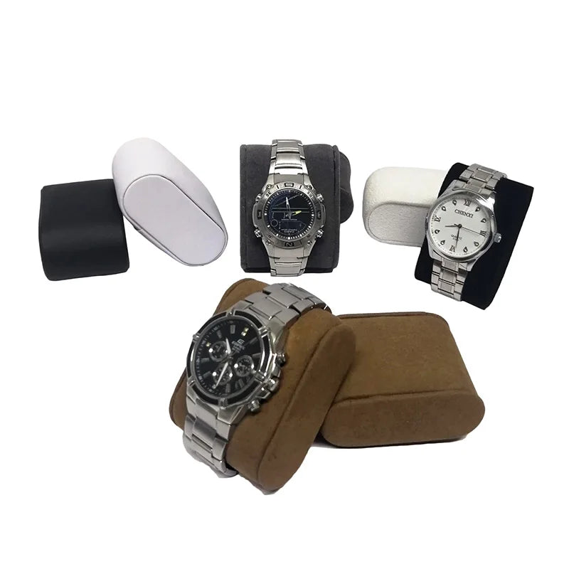 New Watch Jewelry Storage Pillow Holder PU Bangle Chain Organizer Velvet Pendant Anklet Pillow Cushion Stand Showcase
