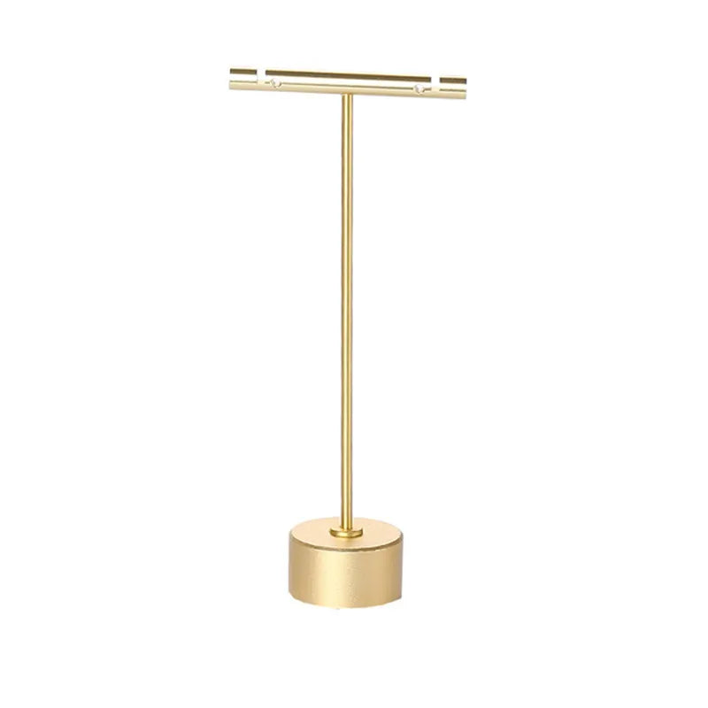 T Stand Display Earrings Ornament Holder Rack Ear Stud Hanger Stand Organizer Round Base