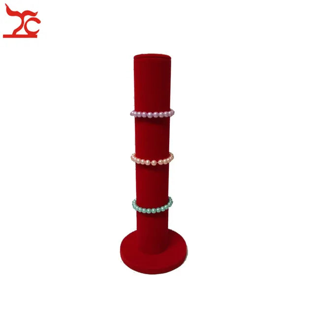 Quality Jewelry Organizer Pendant Display Stand Holder Show Decorate Retail Premium Red Velvet Counter Showcase Storage Of Jewelry