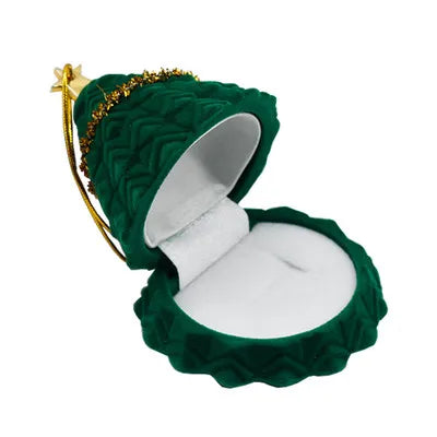 Velvet Santa Claus Christmas Tree Shaped Ring Necklace Casket Lovely Earring Ring Present Storage Jewelry Organizer Gift Box