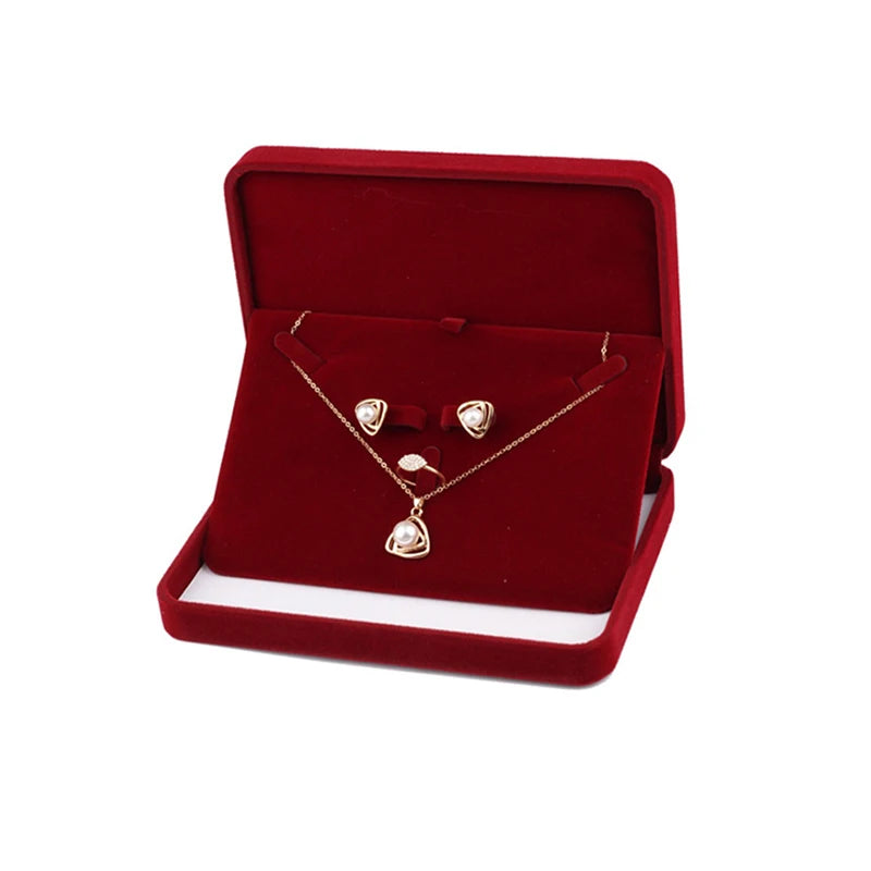 Rings Earrings Jewelry Display Packaging Box Gifts Velvet Jewelry Set Box Bracelets Necklaces Wedding Box for Women