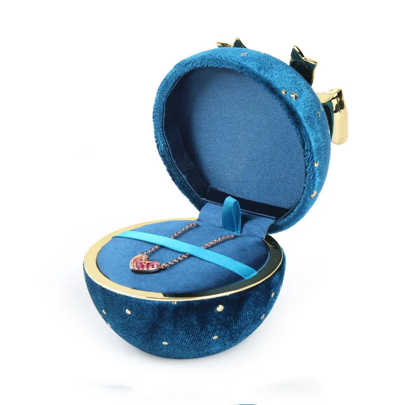 Latest product Round Jewelry Box Creative Velvet Bow Ring Box Jewelry Boxes jewelry Packaging For Ring Earring Pendant Organizer