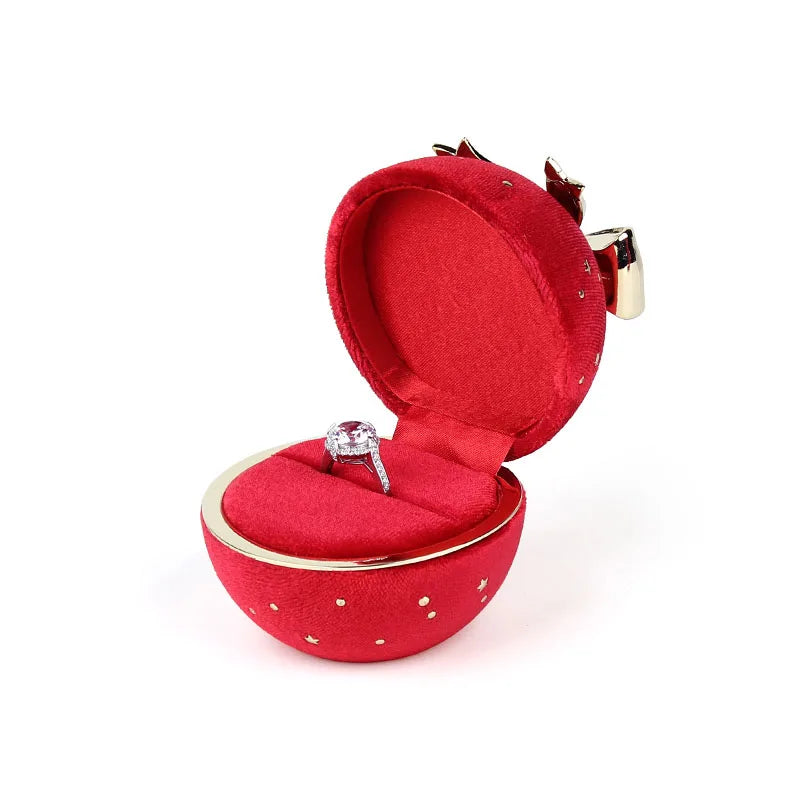 Latest product Round Jewelry Box Creative Velvet Bow Ring Box Jewelry Boxes jewelry Packaging For Ring Earring Pendant Organizer