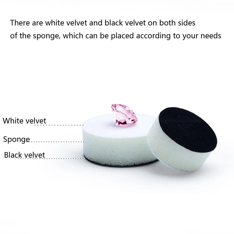 Wholesale 60Pcs/lot Sliver Metal Round Bare Stone Storage Case Black and White Double-Sided Sponge Inside Diamond Display Box