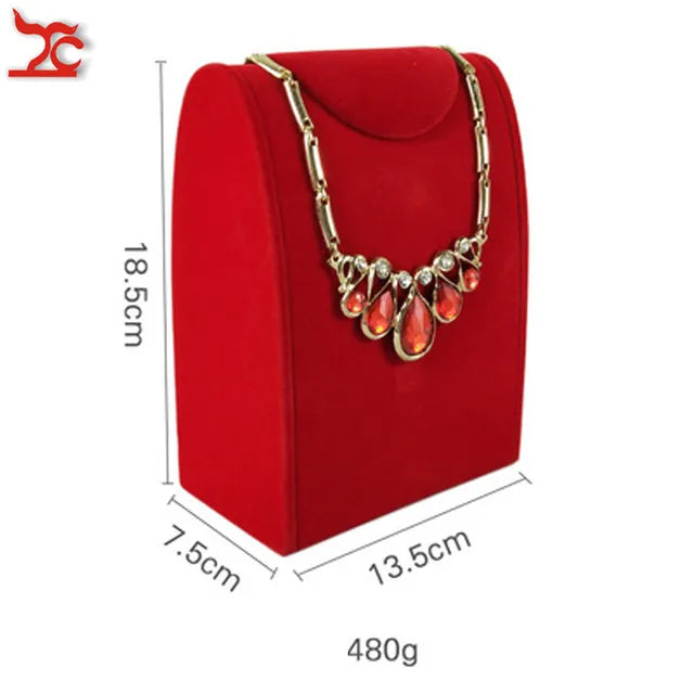 Quality Jewelry Organizer Pendant Display Stand Holder Show Decorate Retail Premium Red Velvet Counter Showcase Storage Of Jewelry