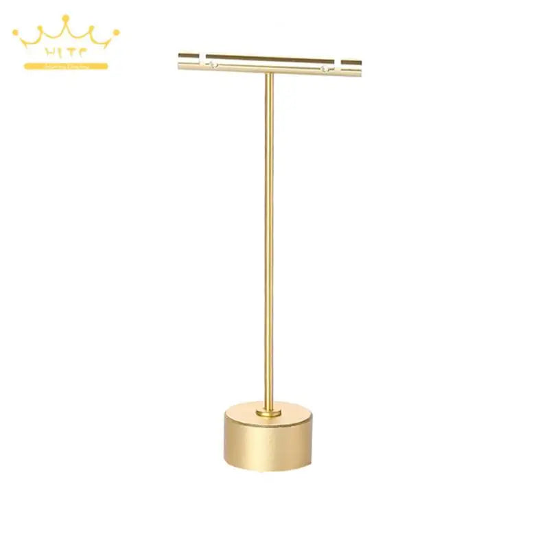 T Stand Display Earrings Ornament Holder Rack Ear Stud Hanger Stand Organizer Round Base