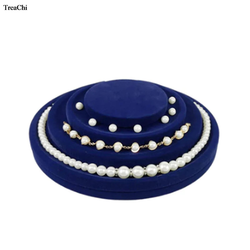 Elegant Jewelry Display Holder Velvet Pear Necklace Showcase Ring Earring  Jewelry Organizer Diamond Jewelry Counter Stand Tray