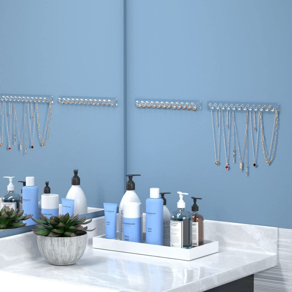 Arcylic Adhesive Paste Wall Hanging Storage Jewelry Hooks Home Display Organizer Earring Ring Necklace Hanger Holder Stand