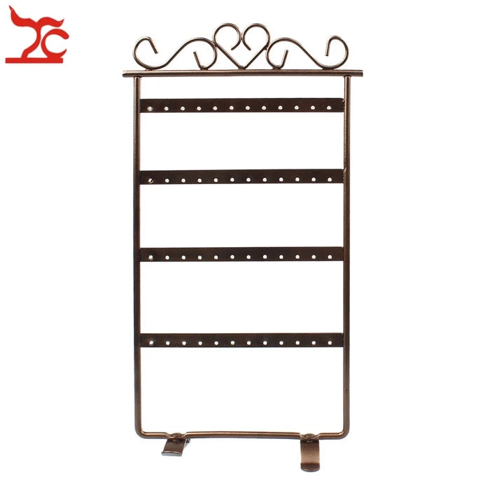 Fine Metal 48 Holes 24Pair Earrings Display Stand Wall Frame Holder Iron Painted 4 Layer Jewelry Showcase 4 Colour Available