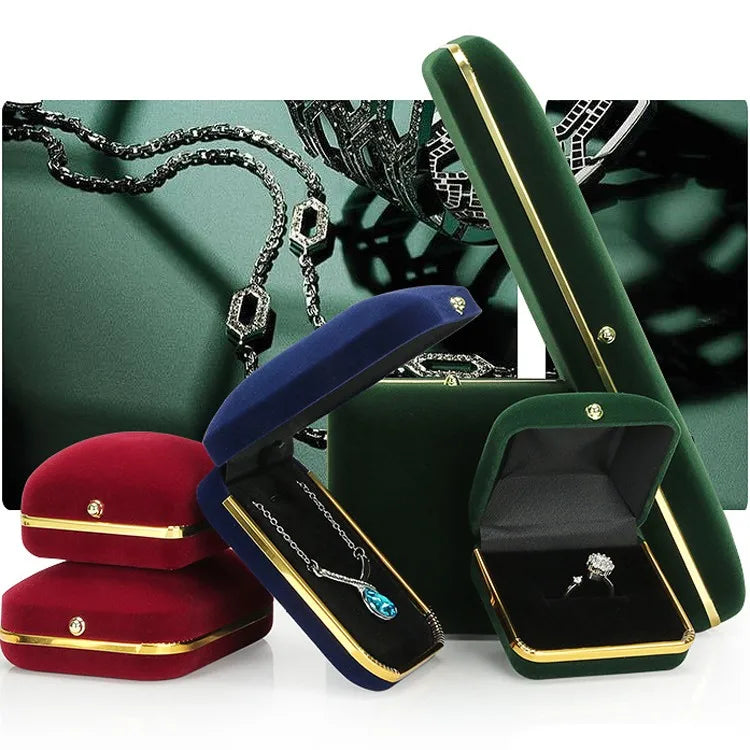 New Jewelry Storage Box Necklace Ring Display Box Earrings Bracelet Storage Box Phnom Penh Flannel Storage Box Gift Box